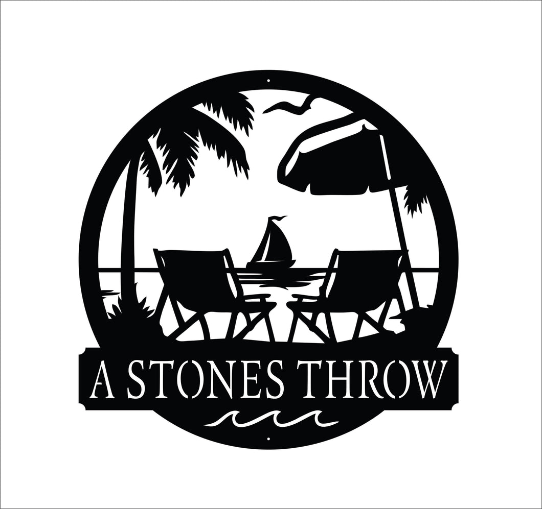 The Beach  with Personalized Text