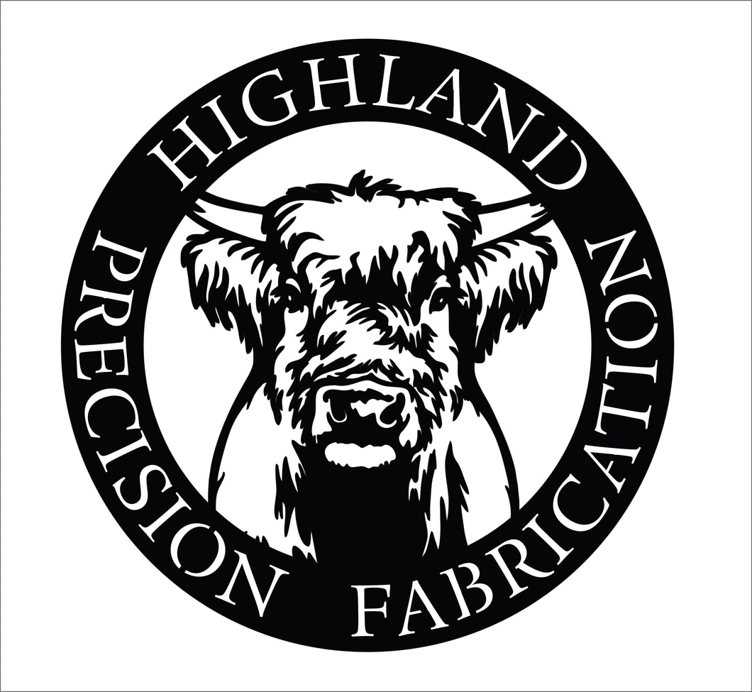 Highland cow with text