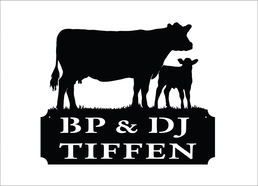 Cow & Calf  And Custom Text
