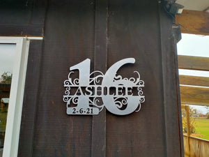 Personalized 16th Name Sign