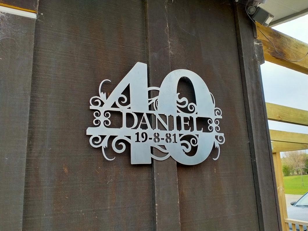 40th Name Sign