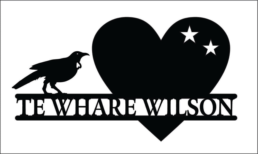 Personalized Tui and heart Name Sign